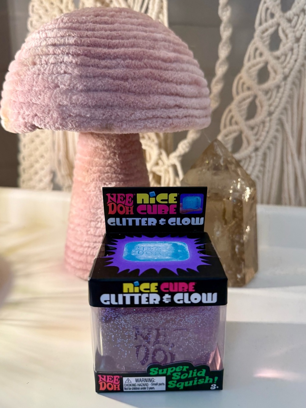Authentic Schylling NeeDoh Nice Cube Glitter & Glow Squishy – Mystery Color!